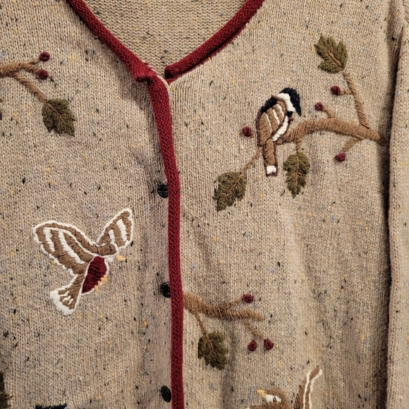 Christopher & Banks Hand Embroidered Birds Cardigan - Picture 4 of 10